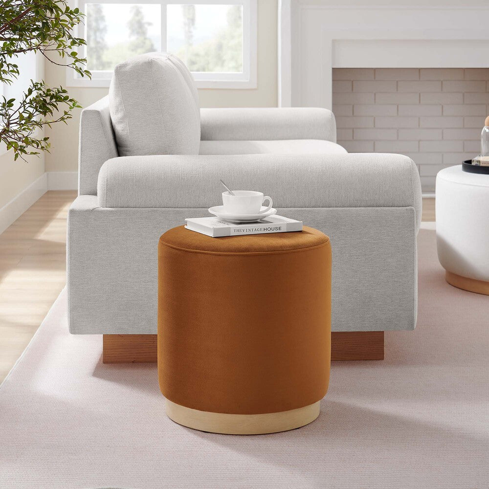 EEI-6652 Tilden 16" Round Performance Velvet Upholstered Ottoman by Modway