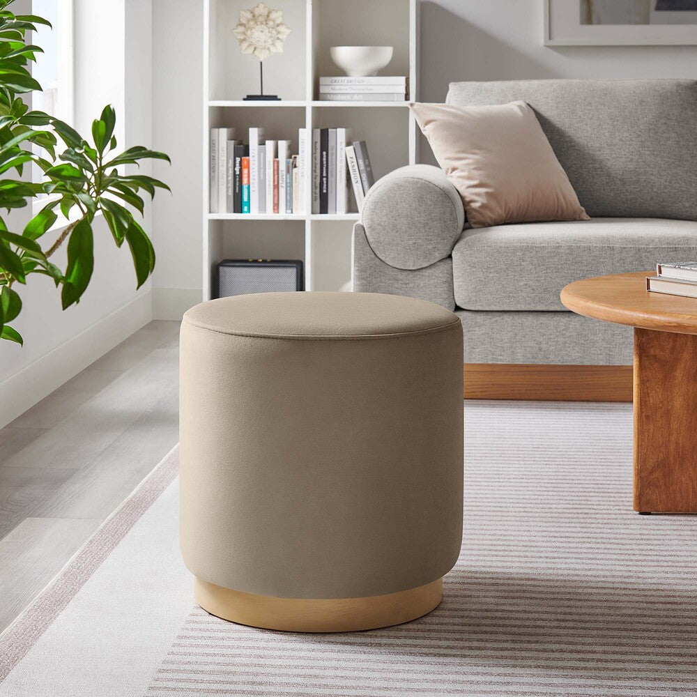EEI-6652 Tilden 16" Round Performance Velvet Upholstered Ottoman by Modway