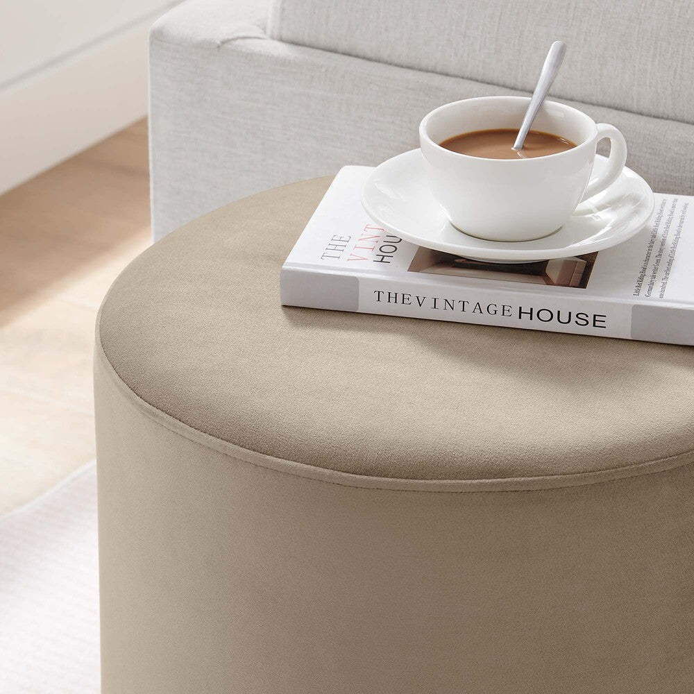 EEI-6652 Tilden 16" Round Performance Velvet Upholstered Ottoman by Modway