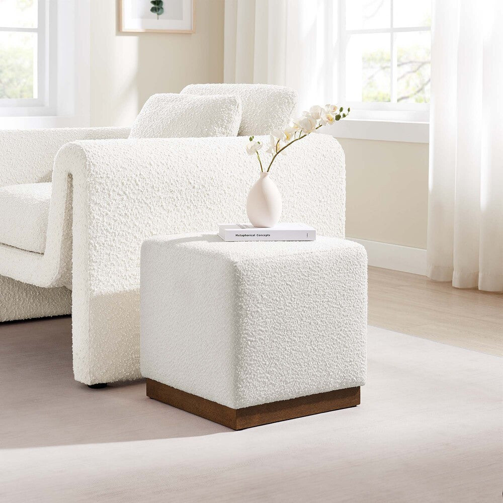 EEI-6641-CLO-WAL Tilden 17" Square Boucle Upholstered Ottoman by Modway
