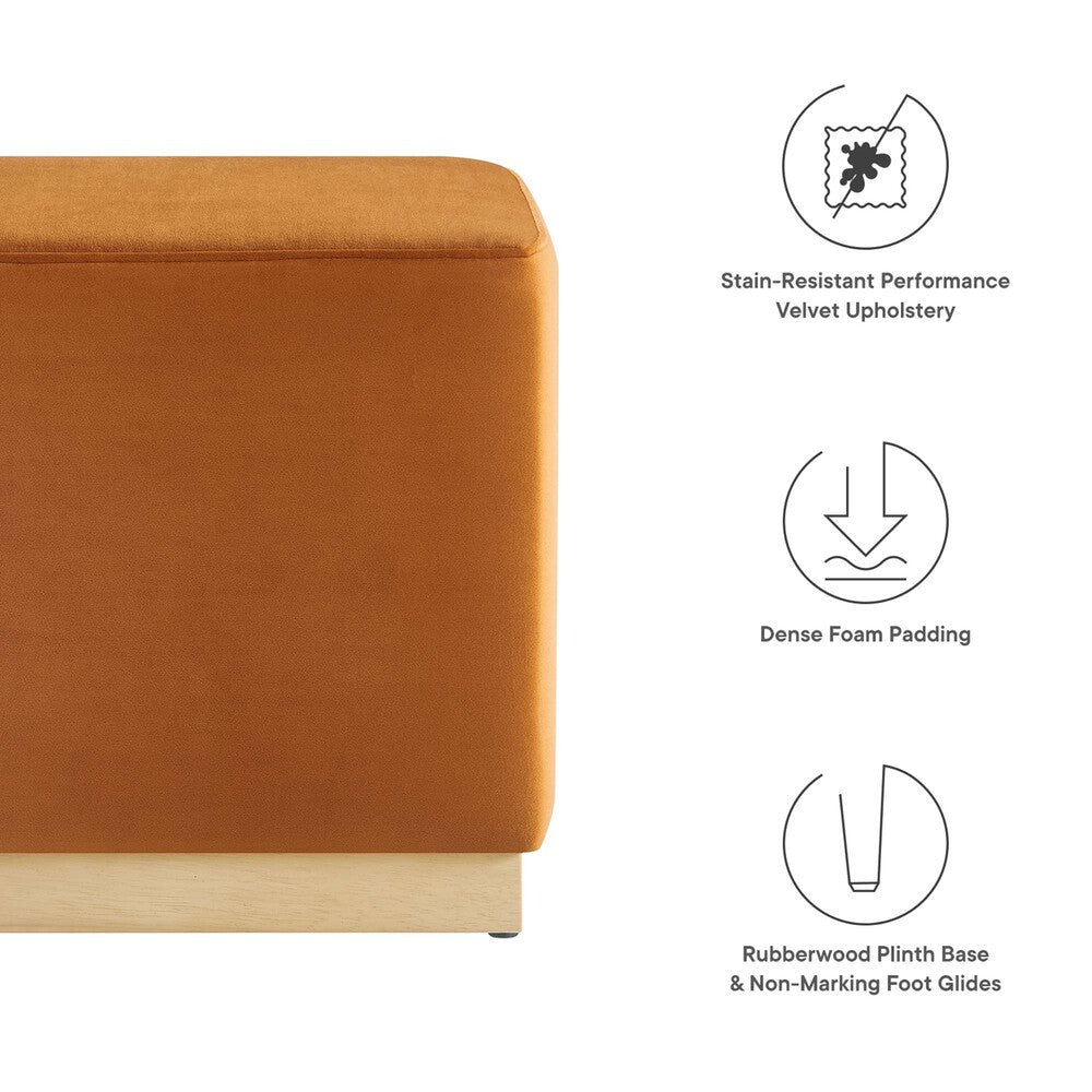 EEI-6640 Tilden 17" Square Performance Velvet Upholstered Ottoman by Modway