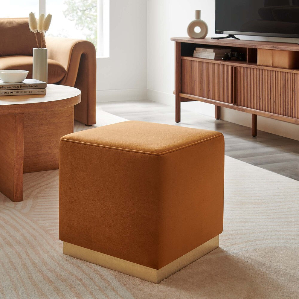 EEI-6640 Tilden 17" Square Performance Velvet Upholstered Ottoman by Modway