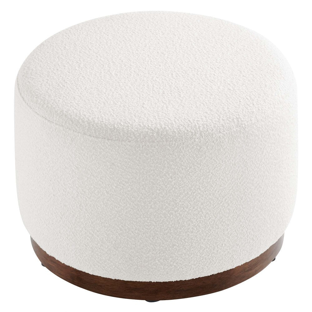 EEI-6683-CLO-WAL Tilden Large 23" Round Boucle Upholstered Upholstered Ottoman by Modway
