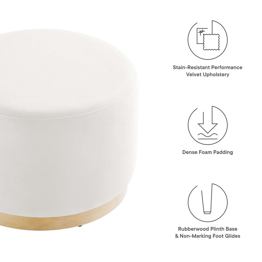 EEI-6646 Tilden Large 23" Round Performance Velvet Upholstered Ottoman by Modway