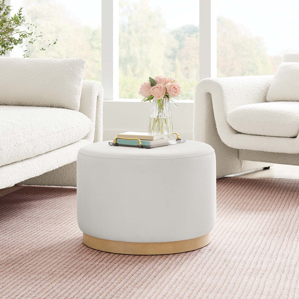 EEI-6646 Tilden Large 23" Round Performance Velvet Upholstered Ottoman by Modway