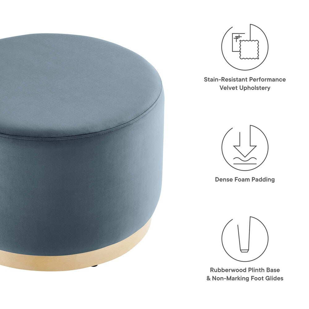 EEI-6646 Tilden Large 23" Round Performance Velvet Upholstered Ottoman by Modway