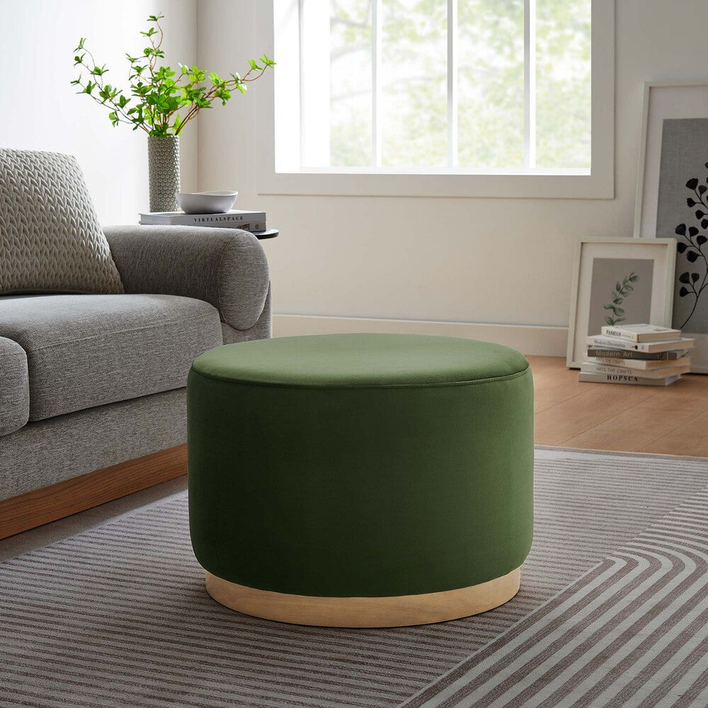 EEI-6646 Tilden Large 23" Round Performance Velvet Upholstered Ottoman by Modway