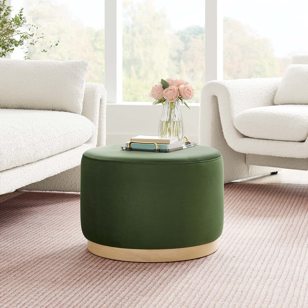 EEI-6646 Tilden Large 23" Round Performance Velvet Upholstered Ottoman by Modway