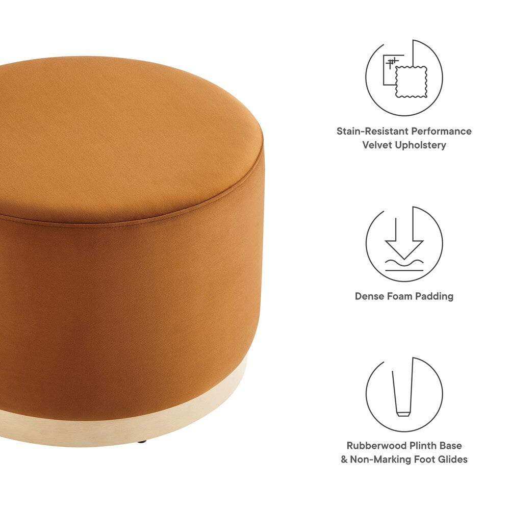 EEI-6646 Tilden Large 23" Round Performance Velvet Upholstered Ottoman by Modway