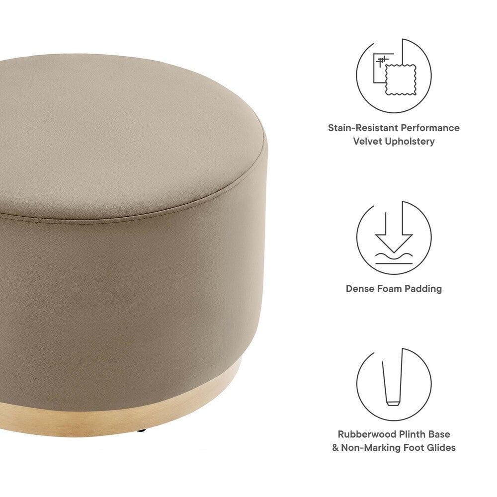 EEI-6646 Tilden Large 23" Round Performance Velvet Upholstered Ottoman by Modway