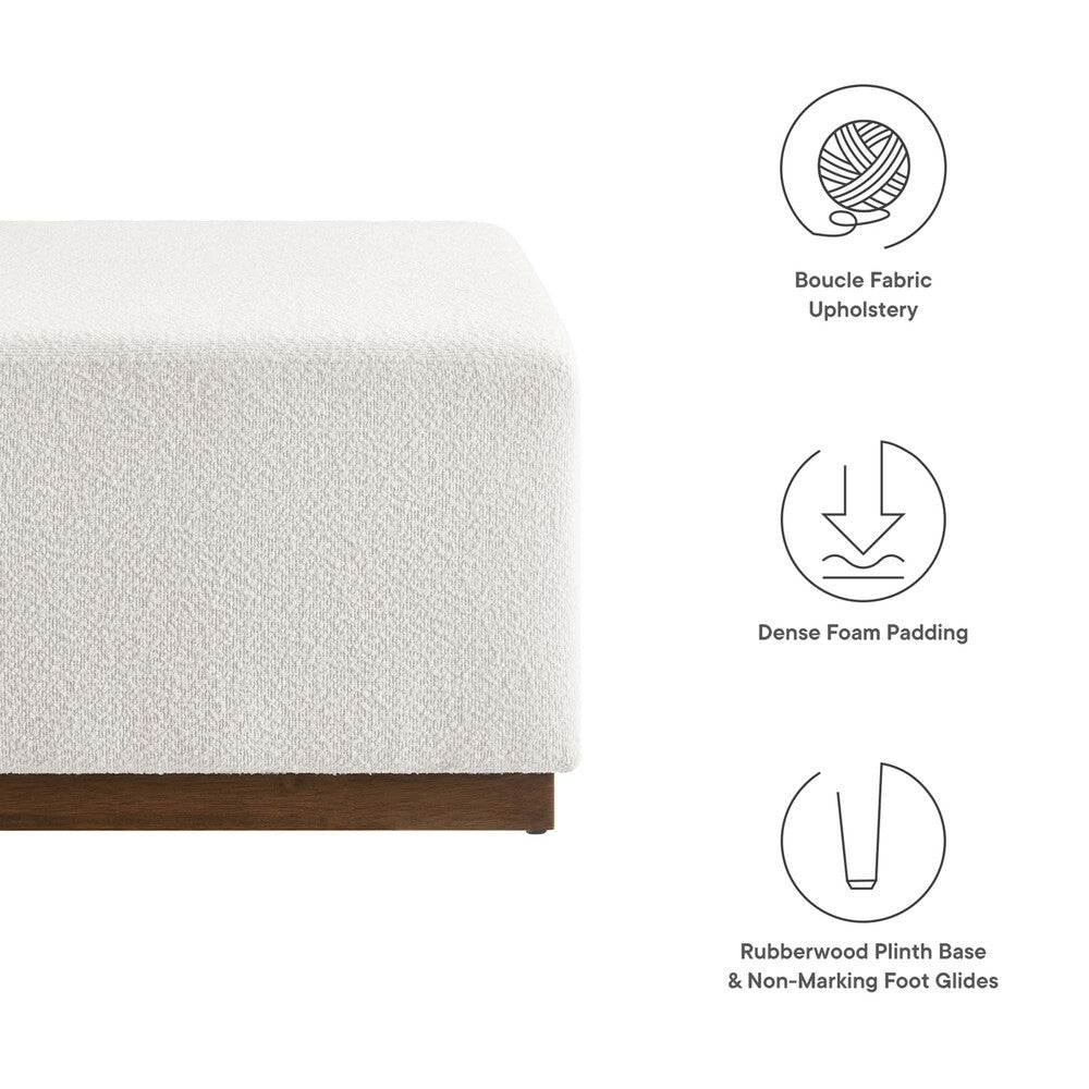 EEI-6644-CLO-WAL Tilden Large 28" Square Boucle Upholstered Ottoman by Modway