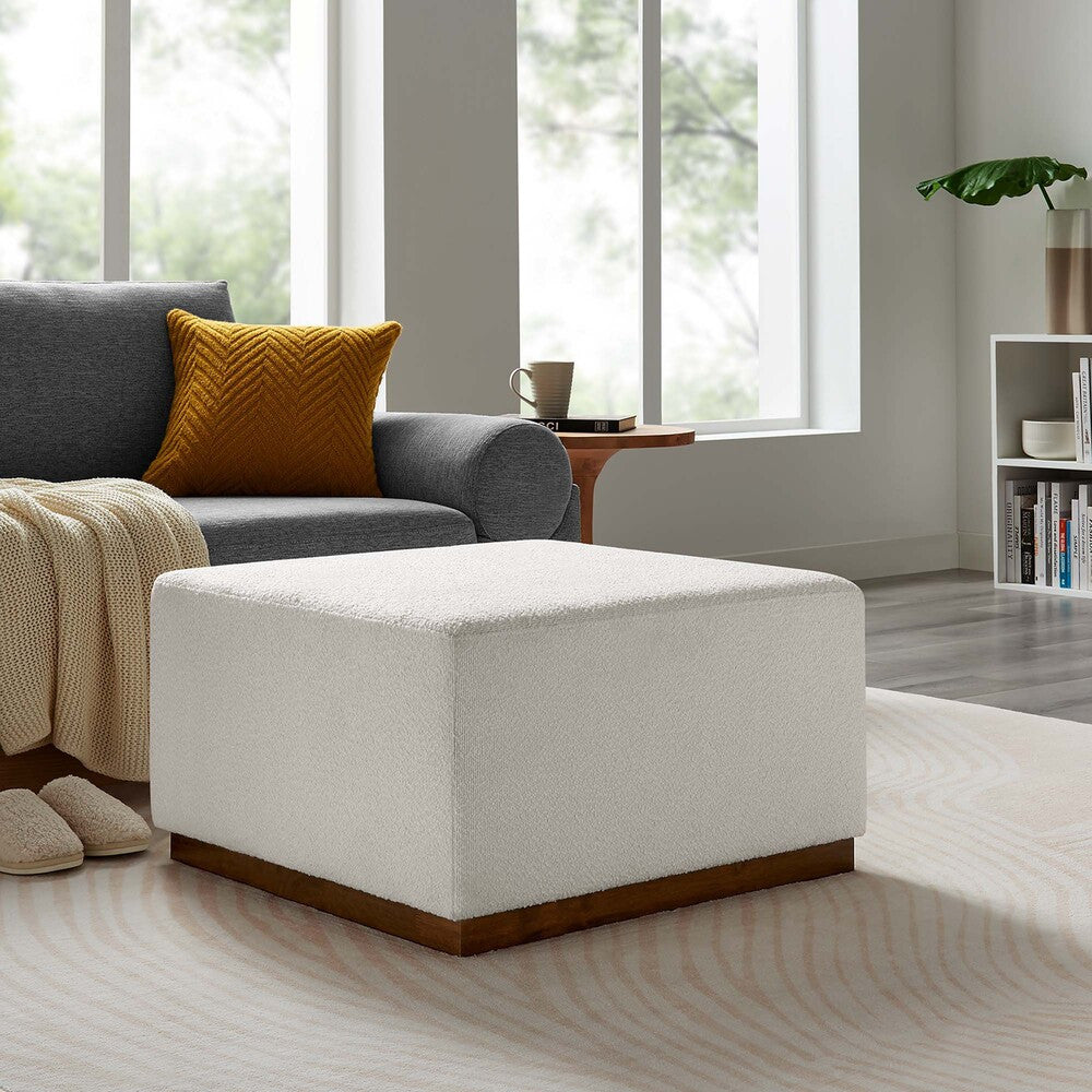 EEI-6644-CLO-WAL Tilden Large 28" Square Boucle Upholstered Ottoman by Modway