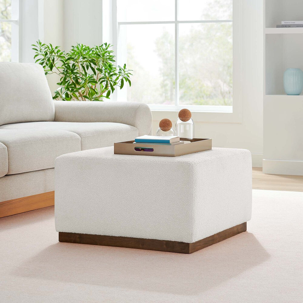 EEI-6644-CLO-WAL Tilden Large 28" Square Boucle Upholstered Ottoman by Modway