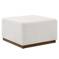 Modway EEI-6644-CLO-WAL Tilden Large 28" Square Boucle Upholstered Ottoman Cloud Walnut
