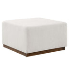 Modway EEI-6644-CLO-WAL Tilden Large 28" Square Boucle Upholstered Ottoman Cloud Walnut