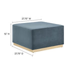 EEI-6643 Tilden Large 28" Square Performance Velvet Upholstered Ottoman by Modway