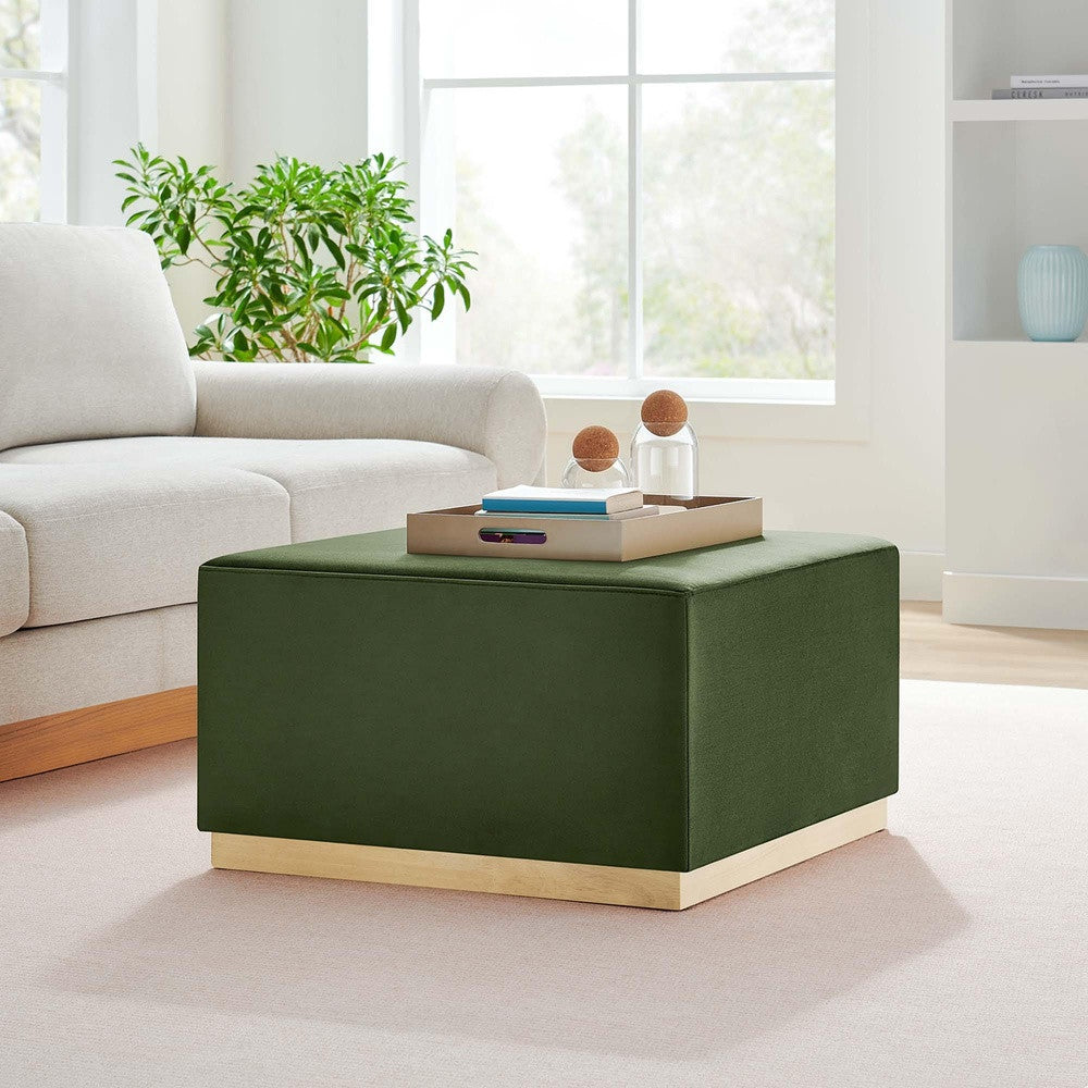 EEI-6643 Tilden Large 28" Square Performance Velvet Upholstered Ottoman by Modway