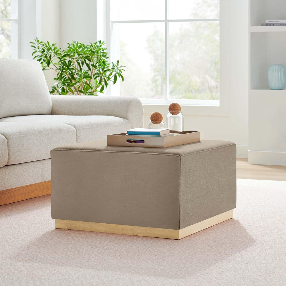 EEI-6643 Tilden Large 28" Square Performance Velvet Upholstered Ottoman by Modway