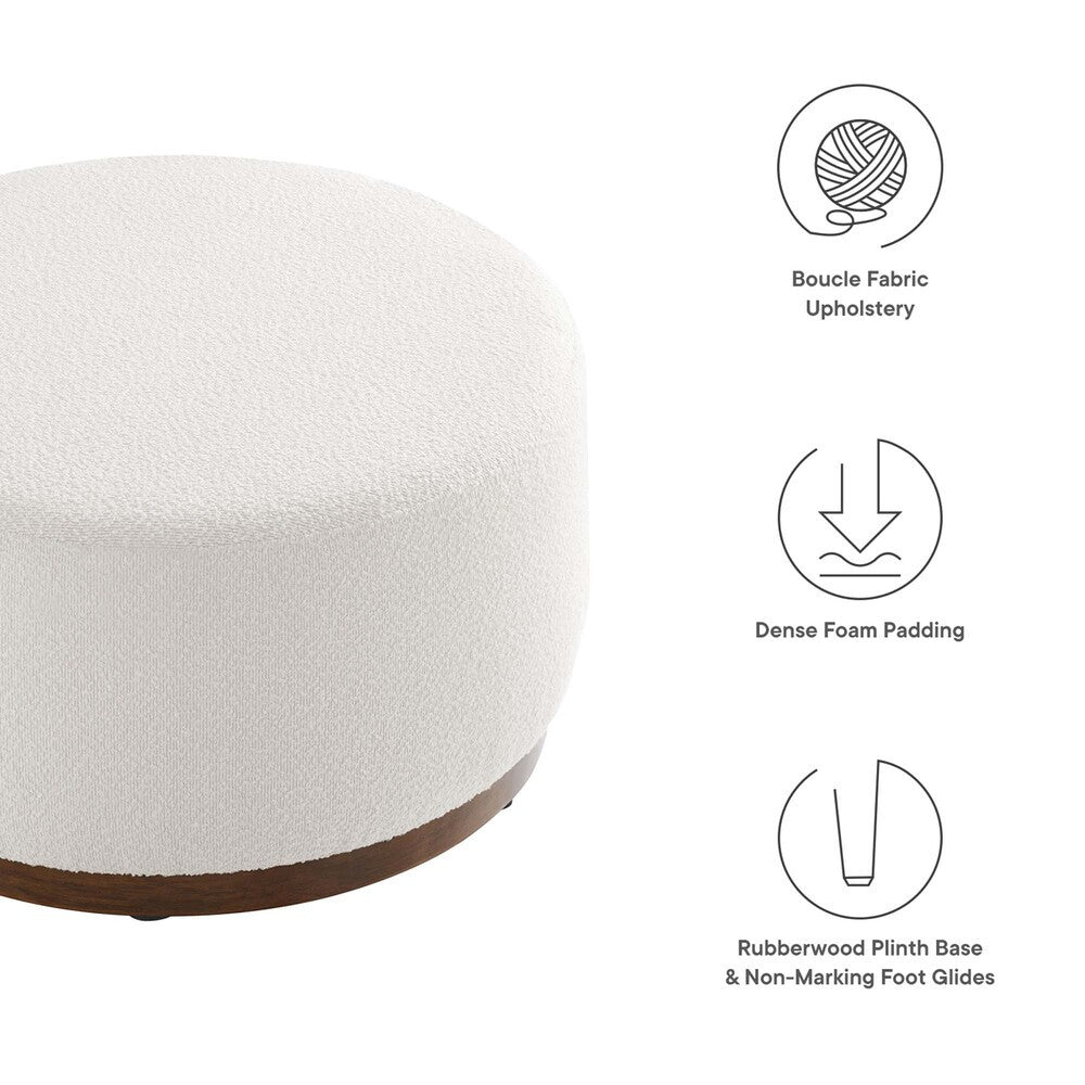 EEI-6681-CLO-WAL Tilden Large 29" Round Boucle Upholstered Ottoman by Modway