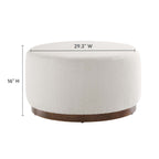 EEI-6681-CLO-WAL Tilden Large 29" Round Boucle Upholstered Ottoman by Modway