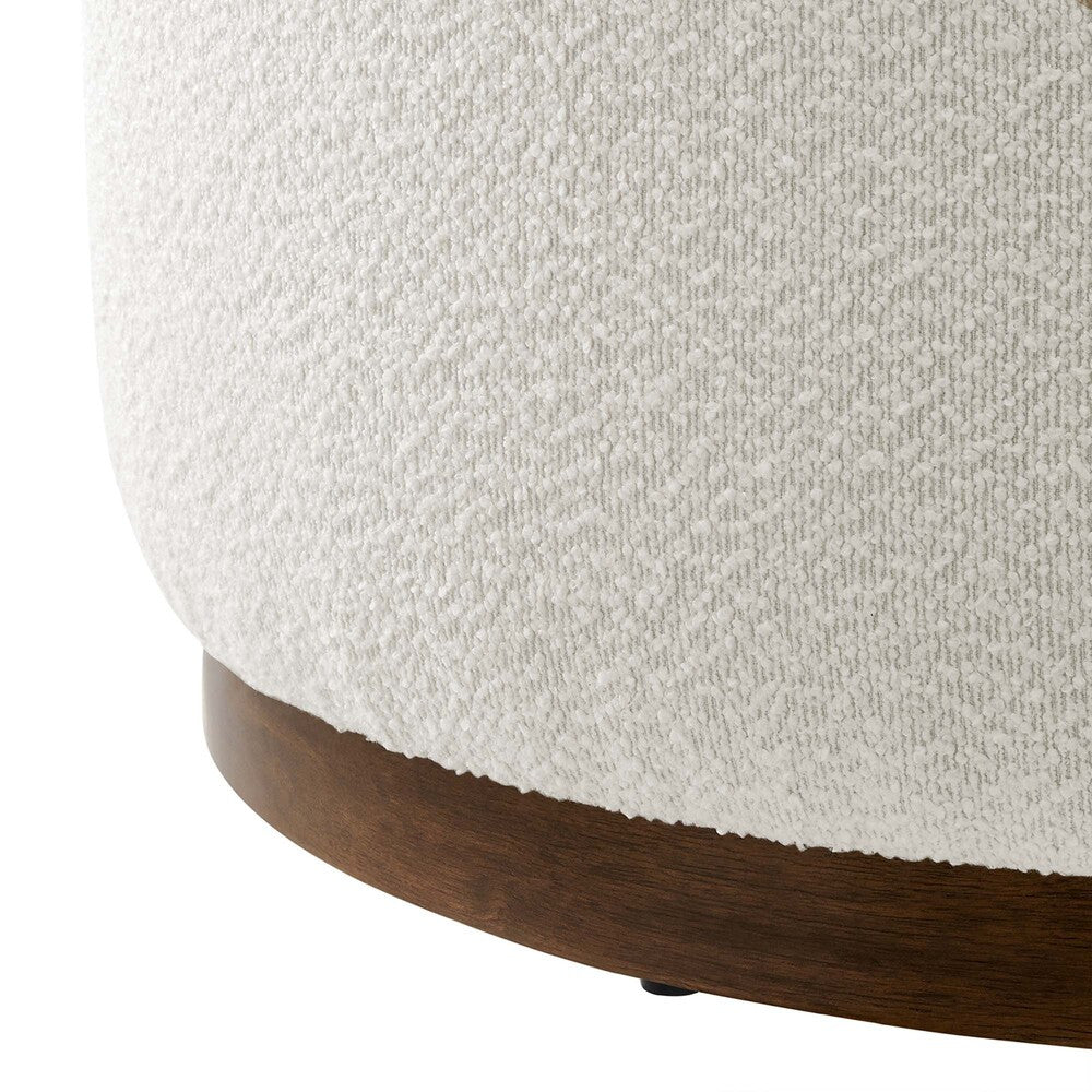 EEI-6681-CLO-WAL Tilden Large 29" Round Boucle Upholstered Ottoman by Modway