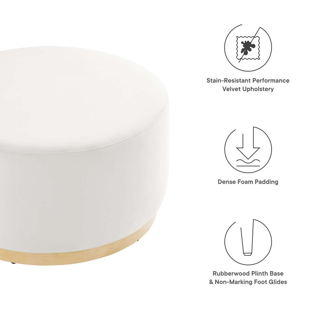 EEI-6648 Tilden Large 29" Round Performance Velvet Upholstered Ottoman by Modway