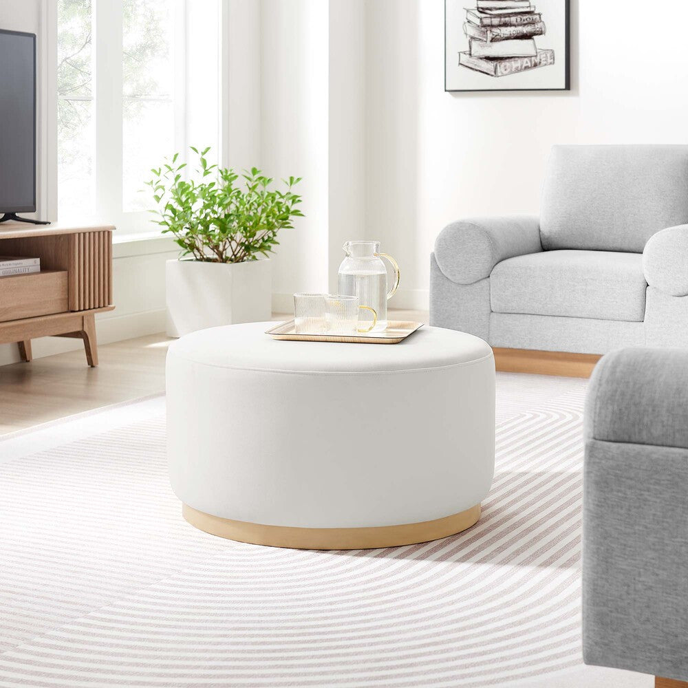 EEI-6648 Tilden Large 29" Round Performance Velvet Upholstered Ottoman by Modway