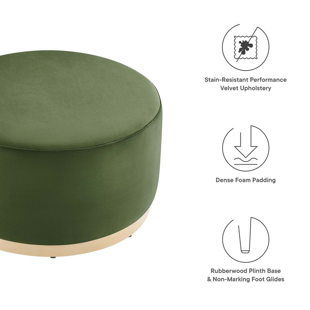 EEI-6648 Tilden Large 29" Round Performance Velvet Upholstered Ottoman by Modway