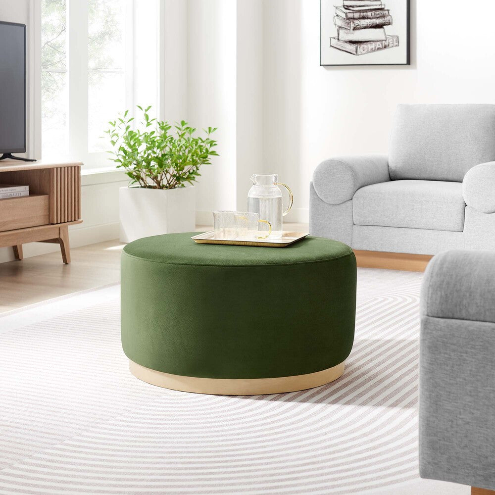 EEI-6648 Tilden Large 29" Round Performance Velvet Upholstered Ottoman by Modway