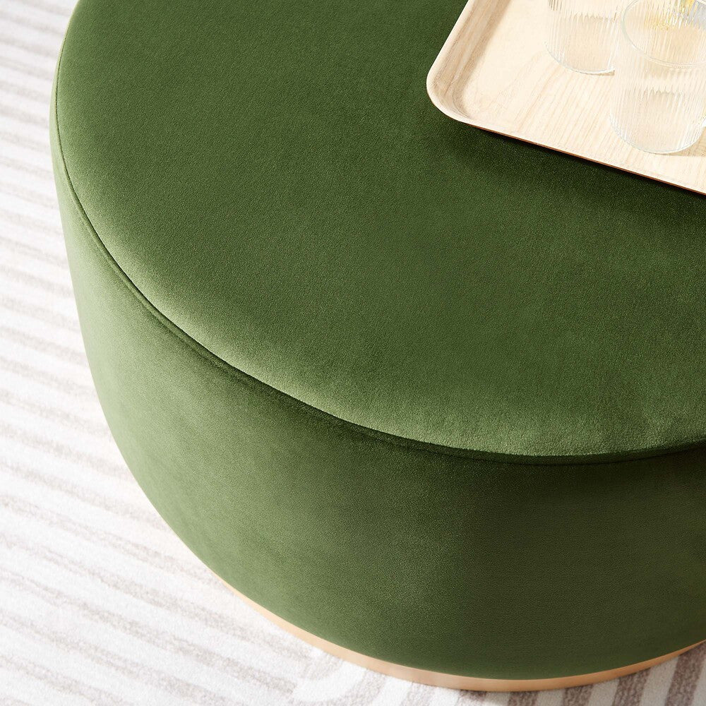 EEI-6648 Tilden Large 29" Round Performance Velvet Upholstered Ottoman by Modway