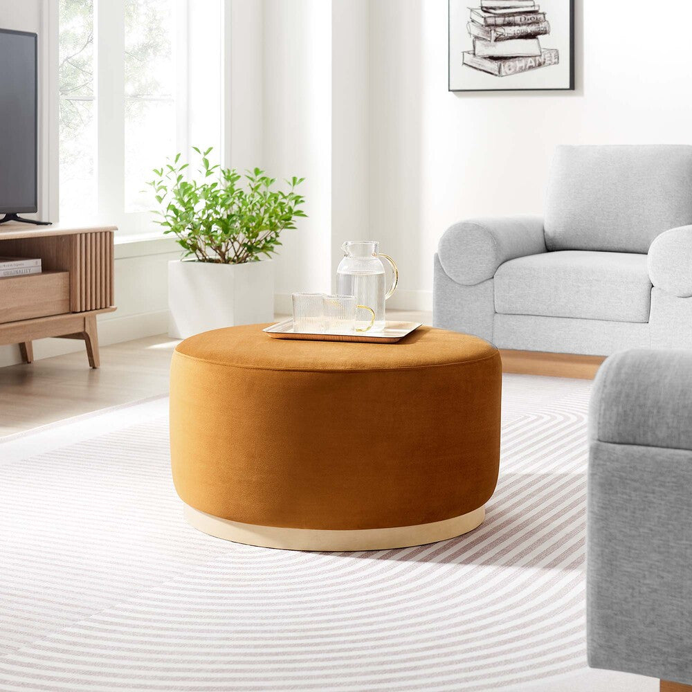 EEI-6648 Tilden Large 29" Round Performance Velvet Upholstered Ottoman by Modway