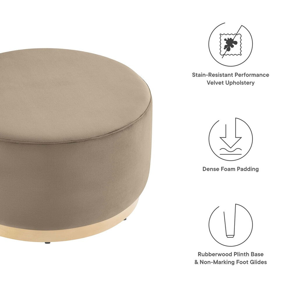 EEI-6648 Tilden Large 29" Round Performance Velvet Upholstered Ottoman by Modway