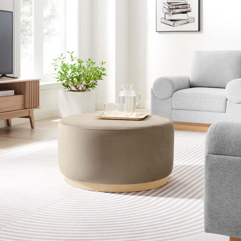 EEI-6648 Tilden Large 29" Round Performance Velvet Upholstered Ottoman by Modway