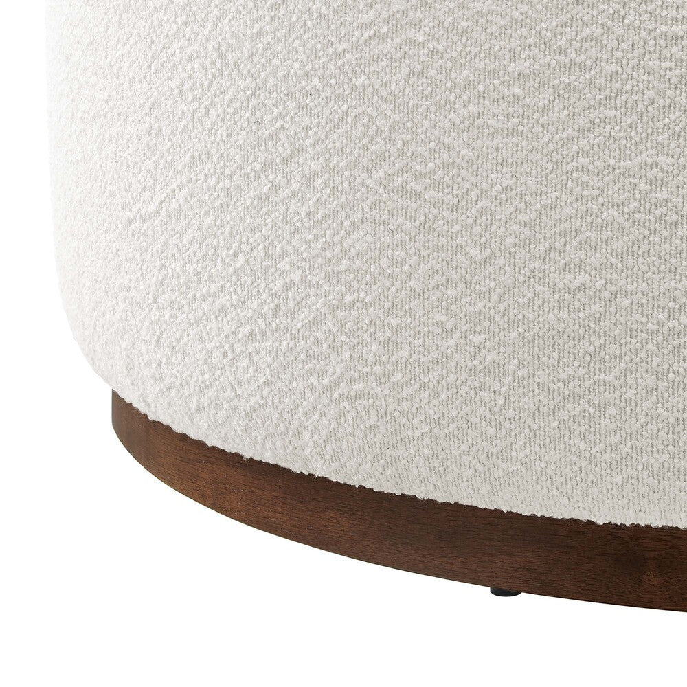 EEI-6682-CLO-WAL Tilden Large 38" Round Boucle Upholstered Upholstered Ottoman by Modway