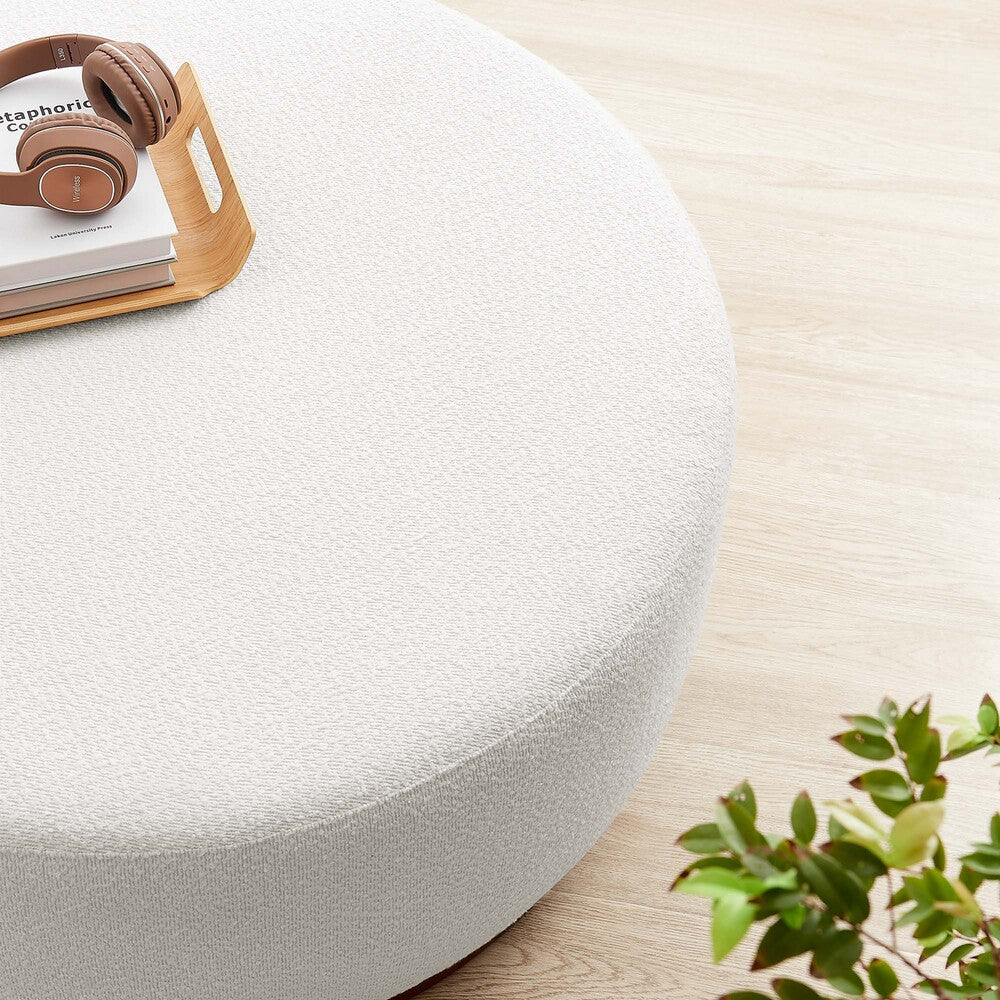 EEI-6682-CLO-WAL Tilden Large 38" Round Boucle Upholstered Upholstered Ottoman by Modway