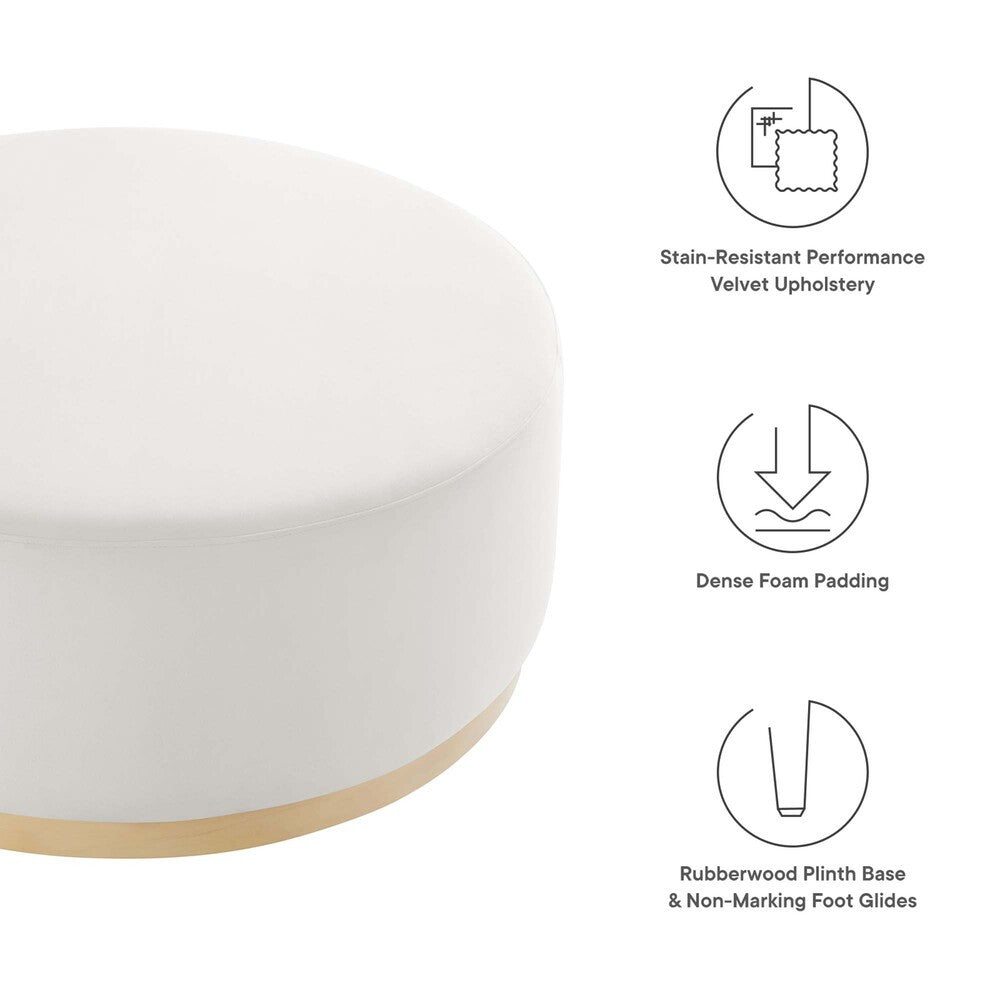 EEI-6650 Tilden Large 38" Round Performance Velvet Upholstered Ottoman by Modway