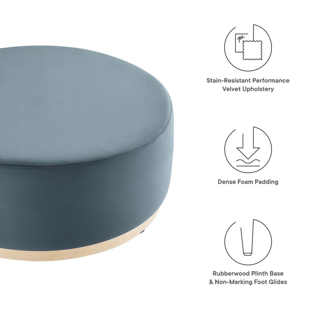 EEI-6650 Tilden Large 38" Round Performance Velvet Upholstered Ottoman by Modway