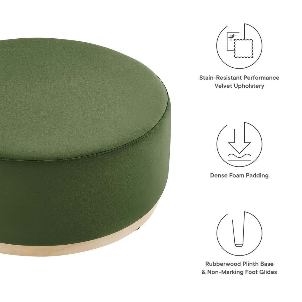 EEI-6650 Tilden Large 38" Round Performance Velvet Upholstered Ottoman by Modway