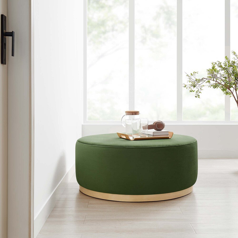EEI-6650 Tilden Large 38" Round Performance Velvet Upholstered Ottoman by Modway