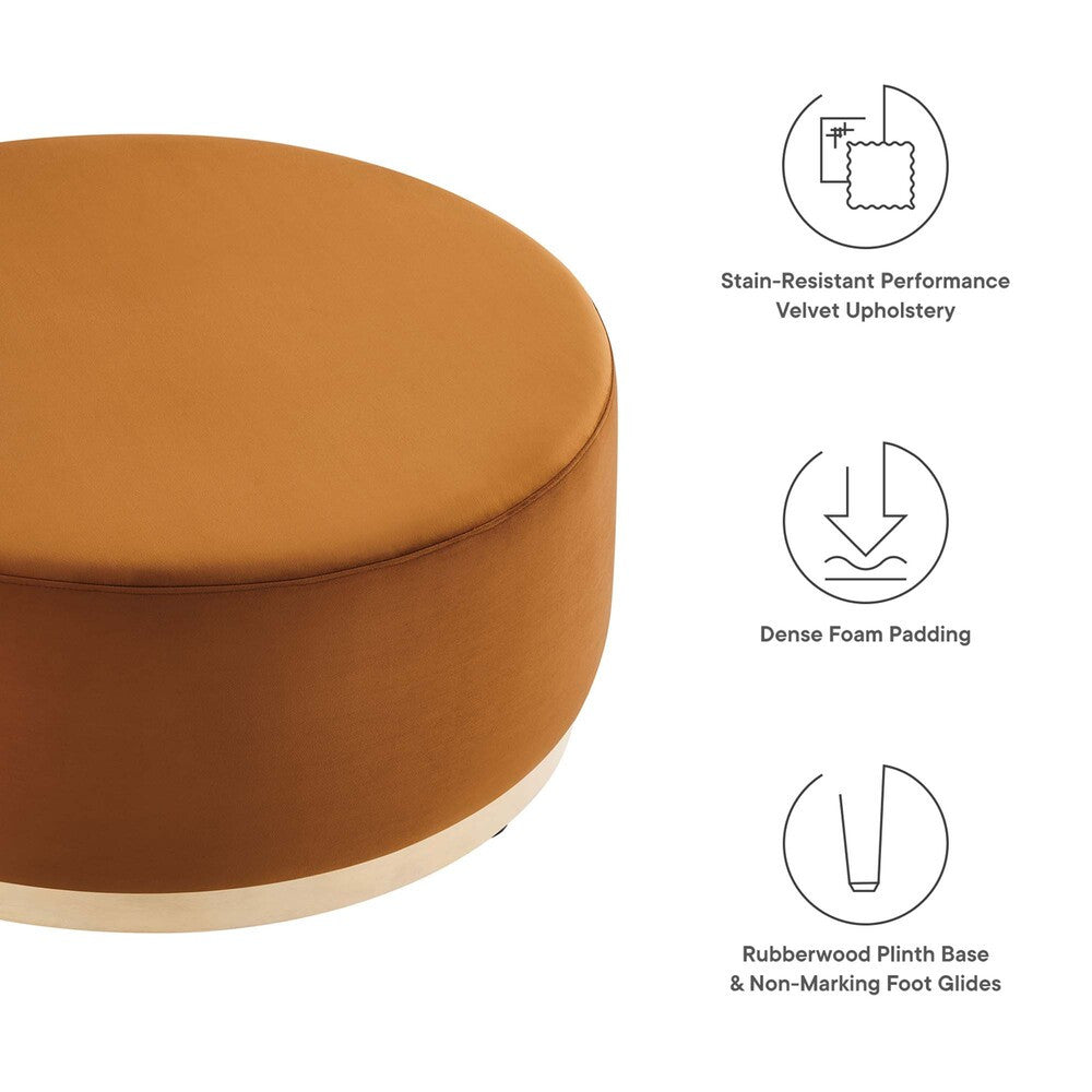 EEI-6650 Tilden Large 38" Round Performance Velvet Upholstered Ottoman by Modway