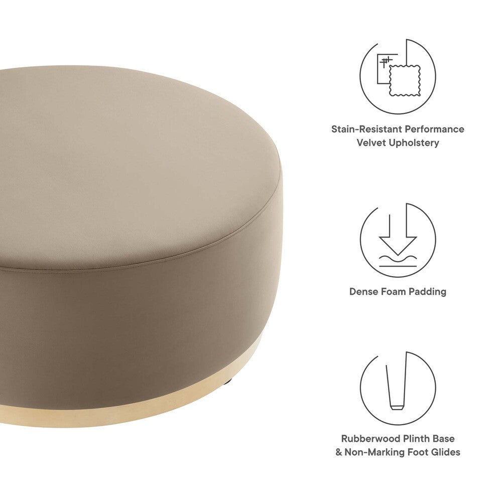 EEI-6650 Tilden Large 38" Round Performance Velvet Upholstered Ottoman by Modway