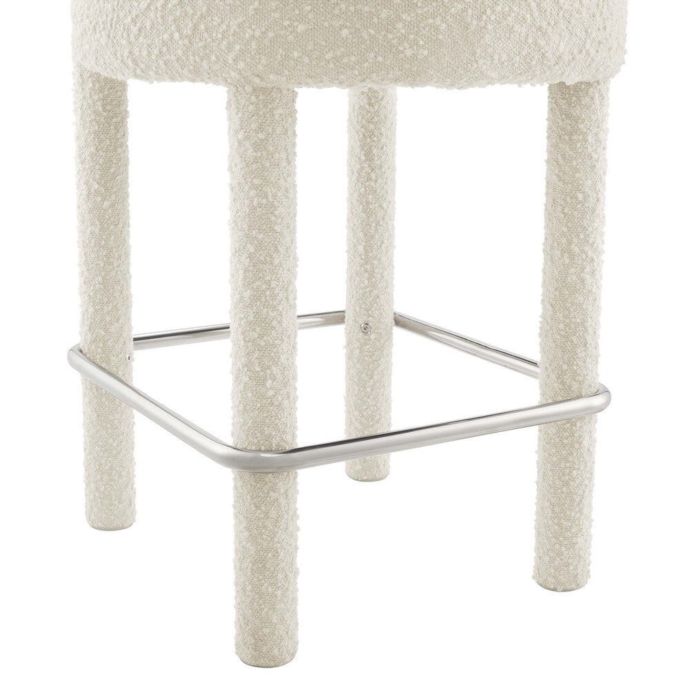 EEI-6383-IVO-SLV Toulouse Boucle Fabric Counter Stool by Modway