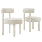 EEI-6705-IVO Toulouse Boucle Fabric Dining Chair Set of 2 by Modway