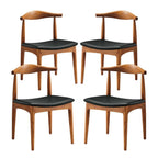 EEI-1682-BLK Tracy Wood Dining Chairs Set of 4 by Modway
