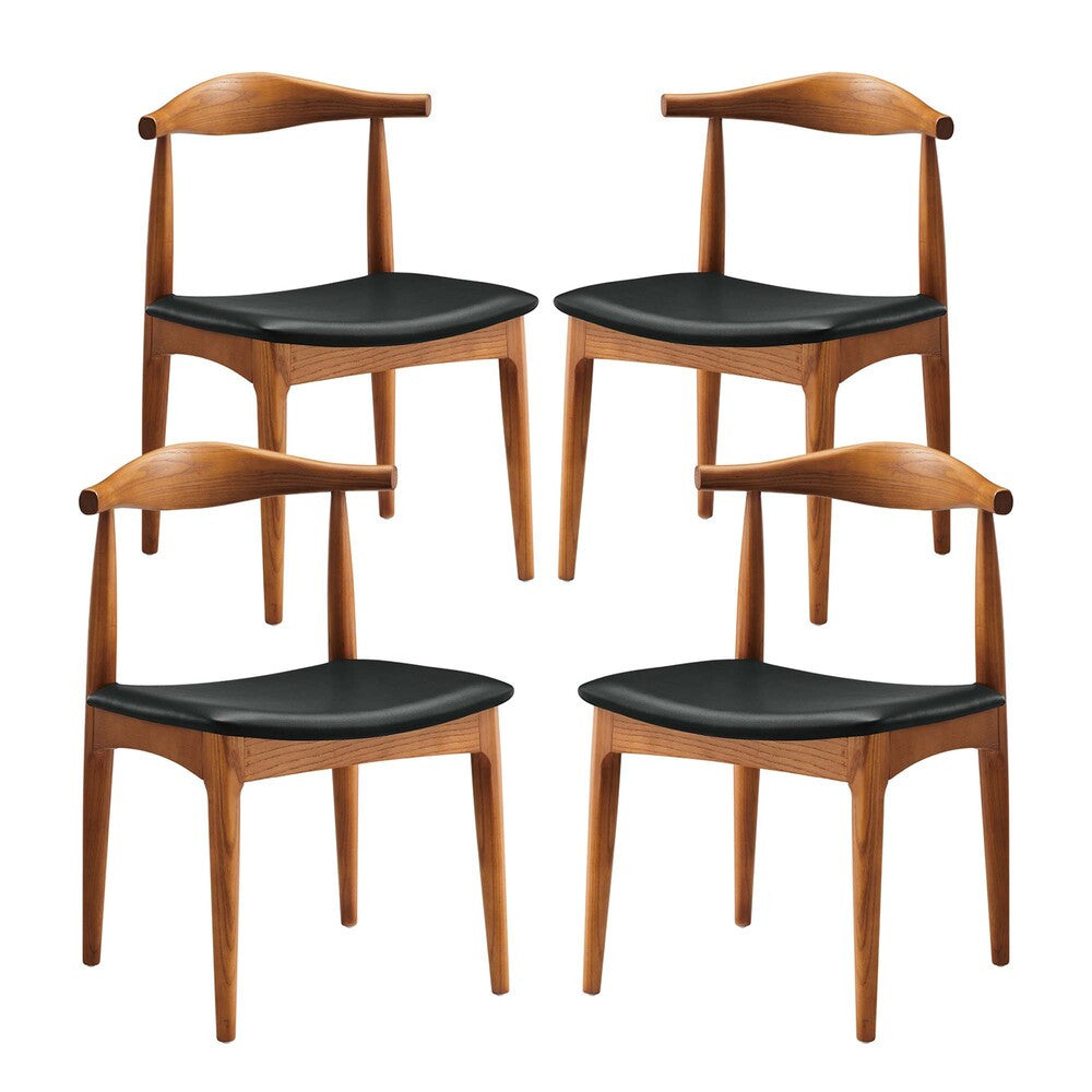 EEI-1682-BLK Tracy Wood Dining Chairs Set of 4 by Modway