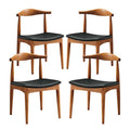 Modway EEI-1682-BLK Tracy Wood Dining Chairs Set of 4 Black