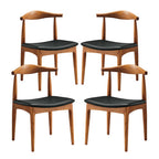 Modway EEI-1682-BLK Tracy Wood Dining Chairs Set of 4 Black