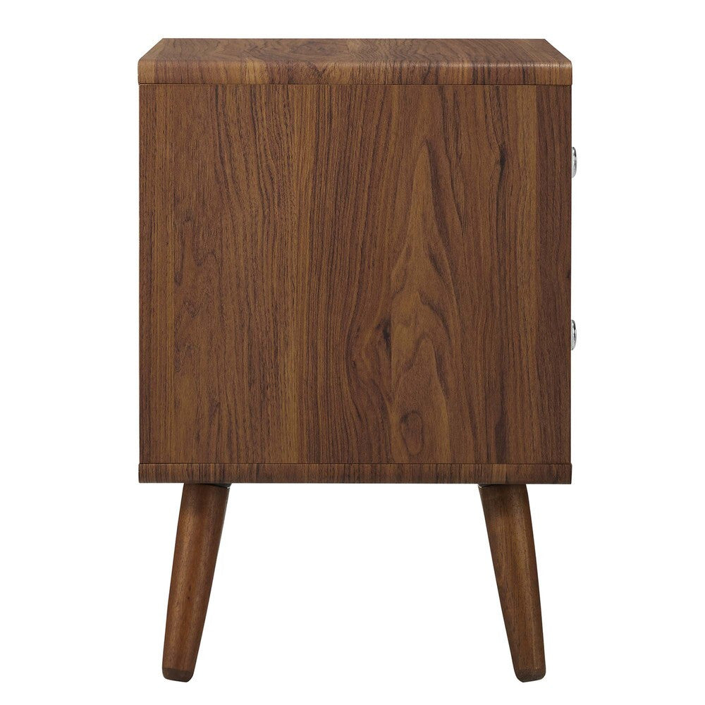 MOD-7017-WAL-WHI Transmit 2-Drawer Nightstand by Modway