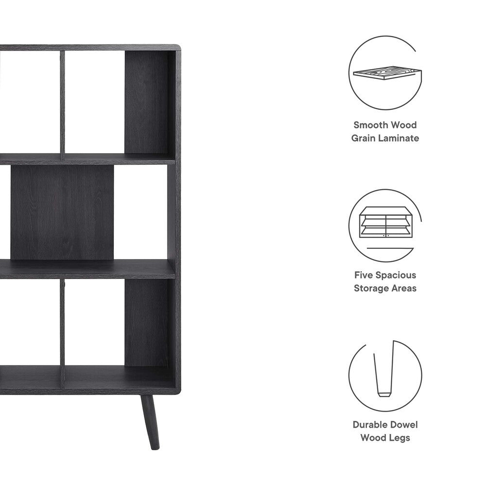 EEI-5743 Transmit 5 Shelf Wood Grain Bookcase by Modway