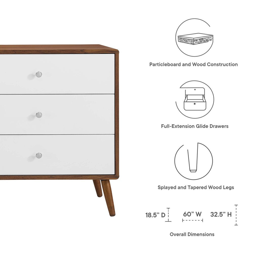 MOD-7022-WAL-WHI Transmit 60" Dresser by Modway